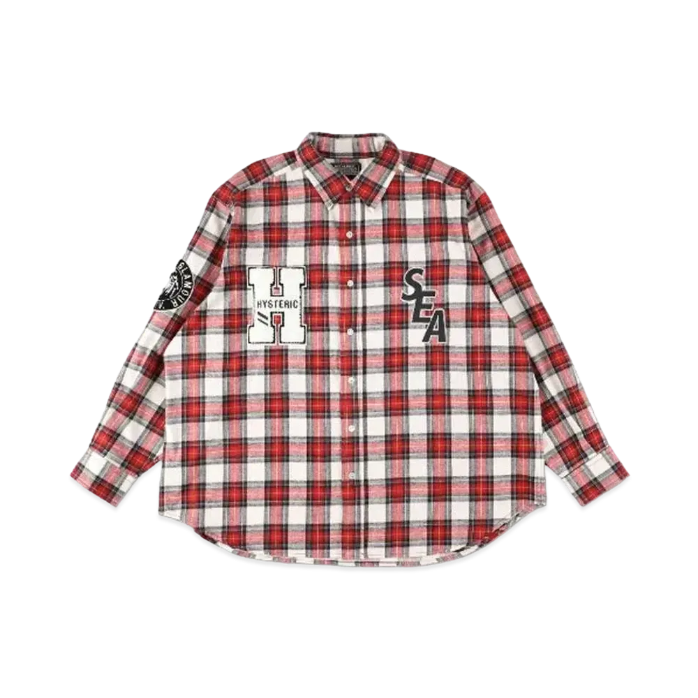 WIND AND SEA x HYSTERIC GLAMOUR Check Shirt "Red"