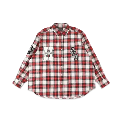 WIND AND SEA x HYSTERIC GLAMOUR Check Shirt "Red"