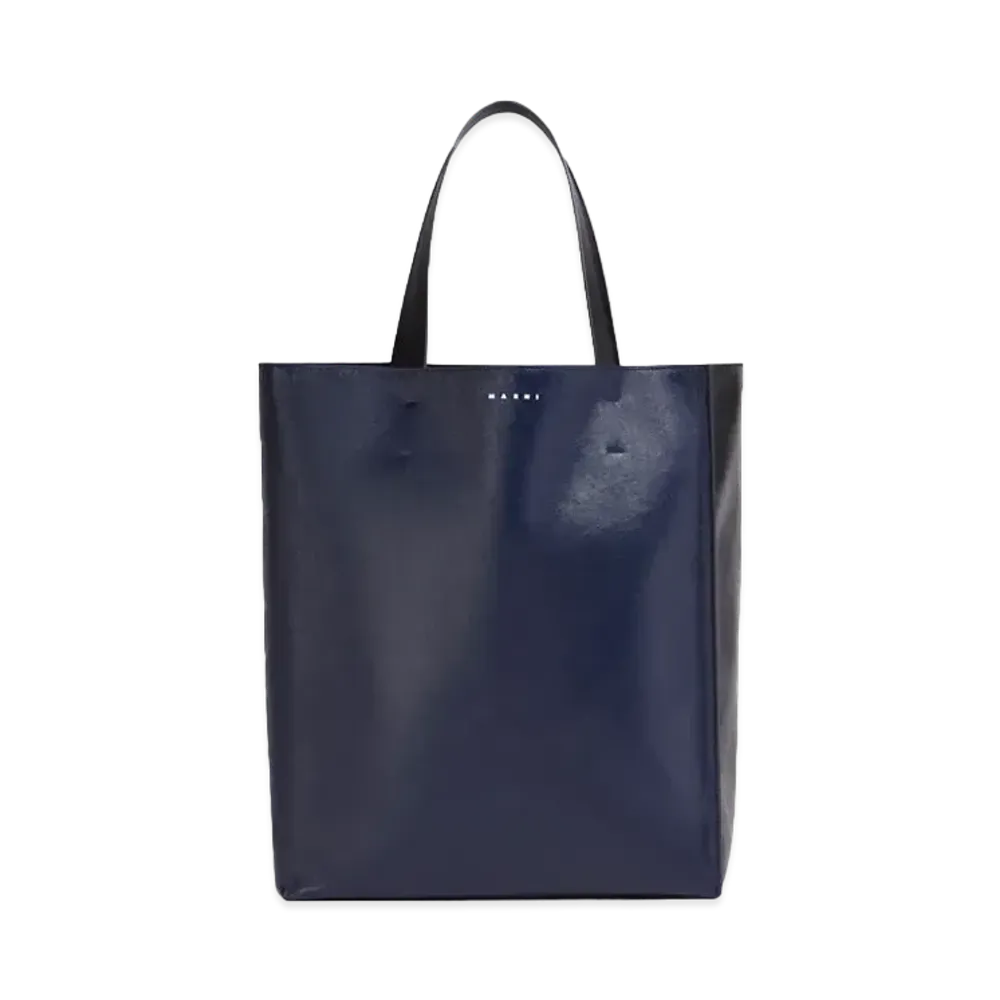 Marni MUSEO Sofft Bag In Shiny Calfskin "Blue/Black"