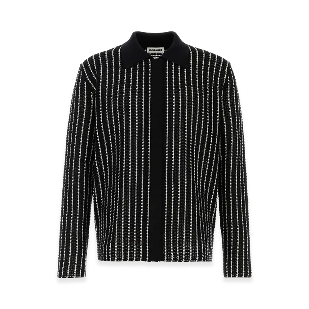 Jil Sander Embroidered Crochet Cardigan "Stripped"