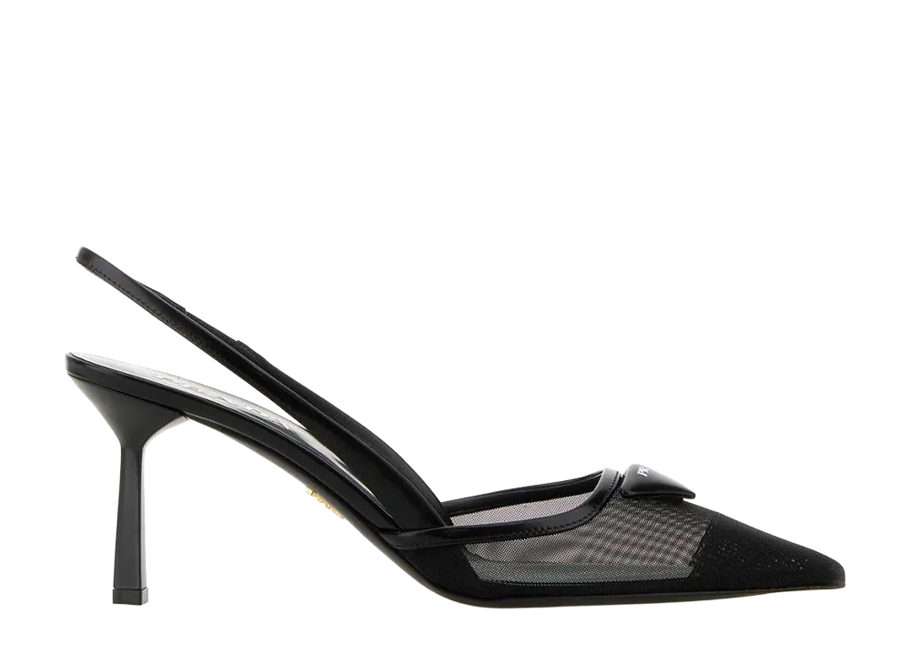 PRADA Women's Mesh Slingback Pumps "Black"