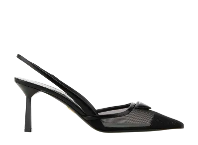 PRADA Women's Mesh Slingback Pumps "Black"