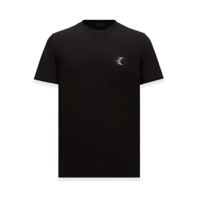 MONCLER Faded Logo Motif Cotton T-Shirt "Black"