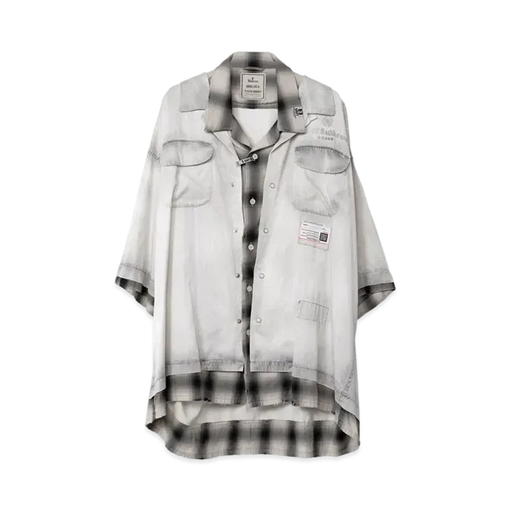 Maison MIHARA YASUHIRO Double Layered Half Sleeve Shirt "Light Gray"