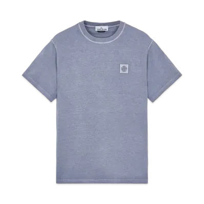 Stone Island 23742 20/1 COTTON JERSEY 'FISSATO' EFFECT_SLIM FIT "Pastel Blue"
