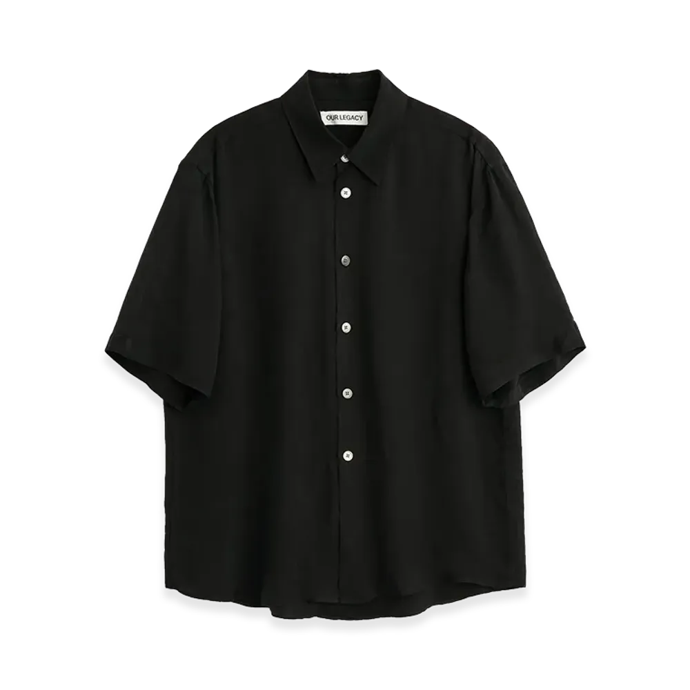 OUR LEGACY Beyond Shirt Shortsleeve "Char Black Dustveil Cupro"