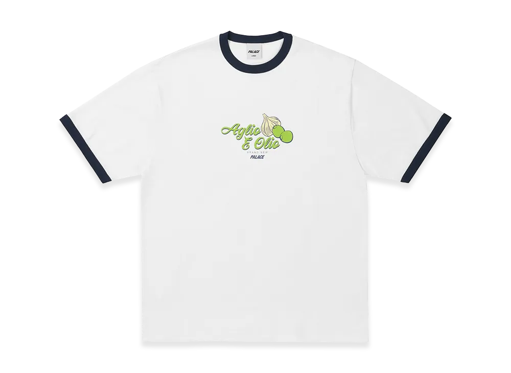 PALACE Aglio E Olio Ringer T Shirt "White"