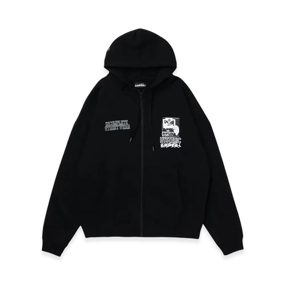 HYSTERIC GLAMOUR x Genzai Zip Hoodie "Black"