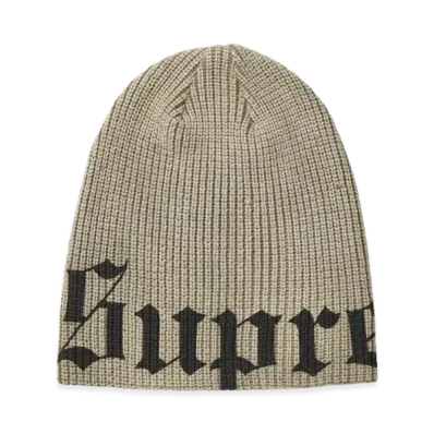 Supreme Old English Printed Beanie (26SS) "Olive"