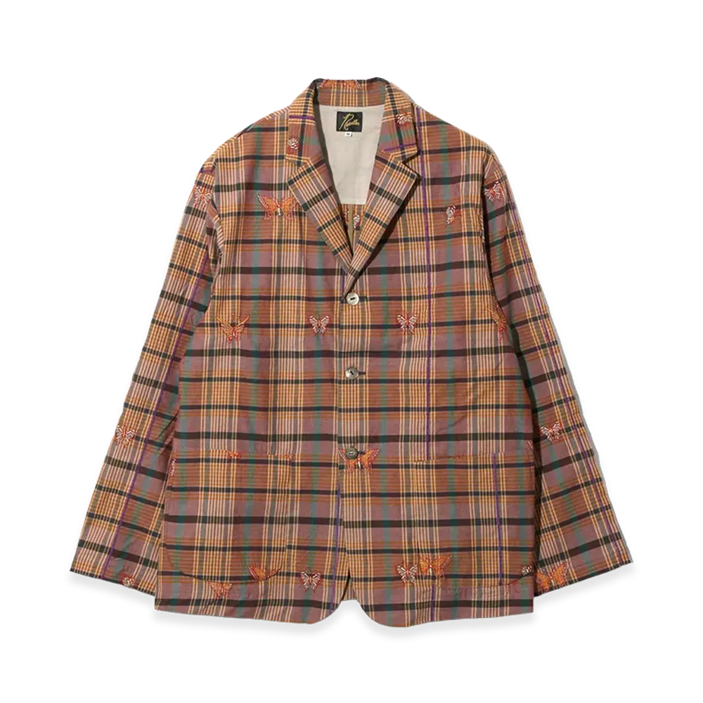 NEEDLES 3B Jacket - Embroidered Madras Plaid "Yellow"