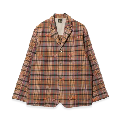 NEEDLES 3B Jacket - Embroidered Madras Plaid "Yellow"