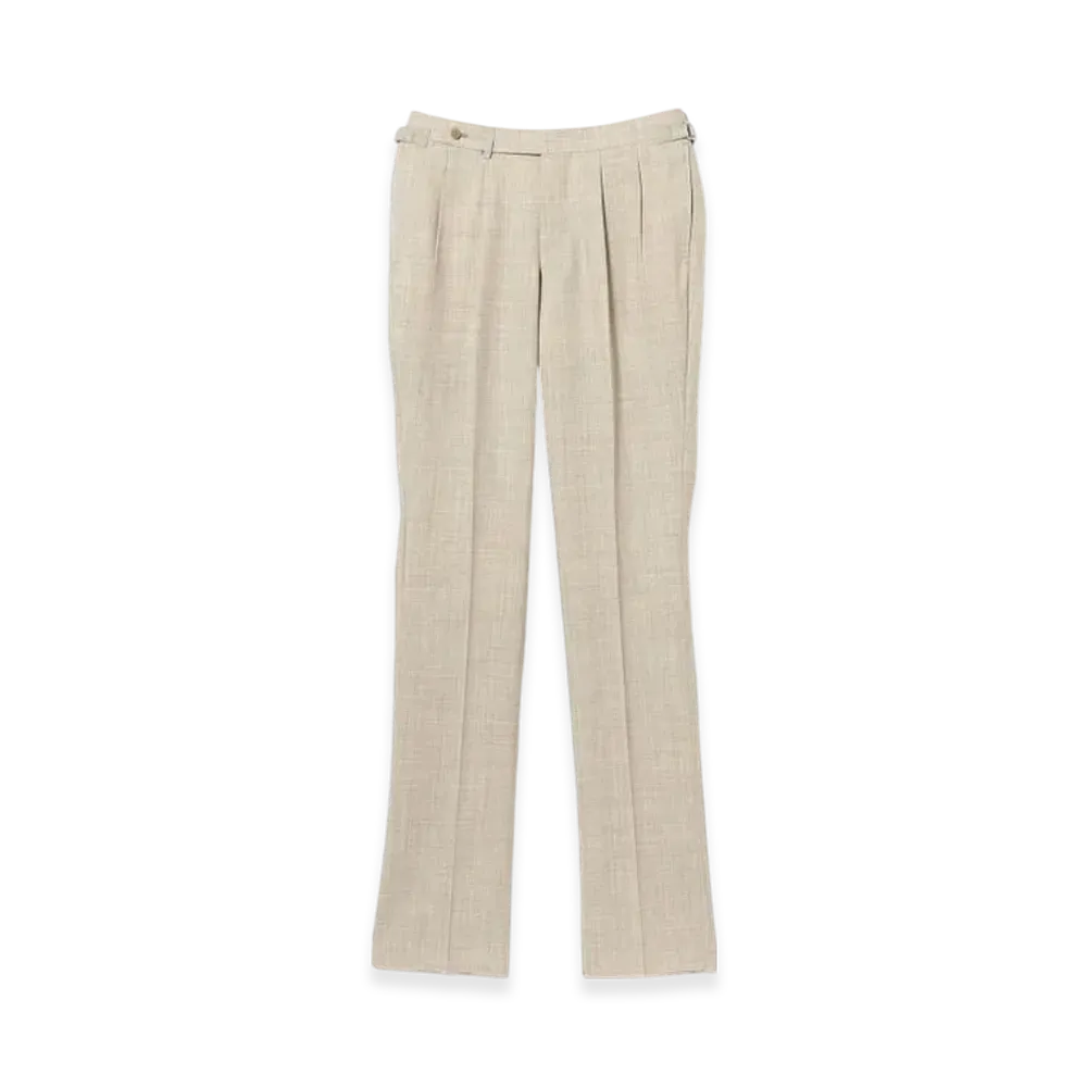 BEAMS Beams F Exclusive Fabric Wool Fresco 2 Pleats Side Adjusters "Beige"