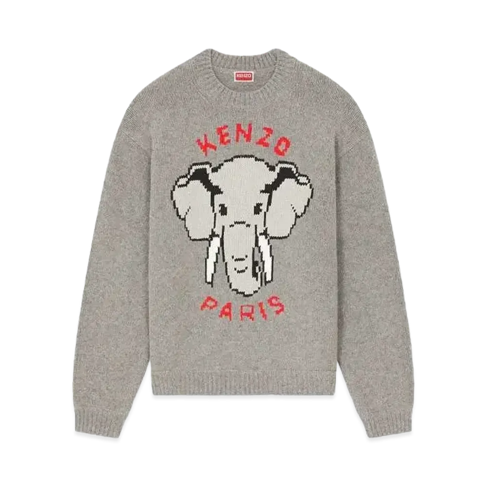 KENZO 'ELEPHANT' Embroidery Jumper "Misty Grey"