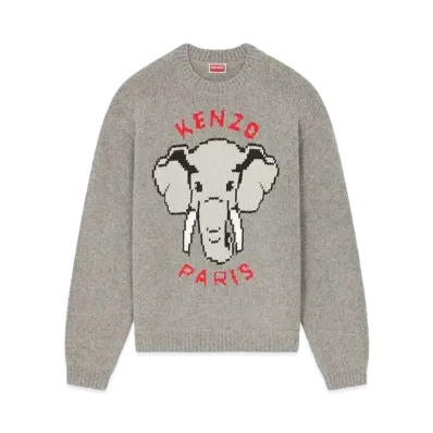 KENZO 'ELEPHANT' Embroidery Jumper "Misty Grey"