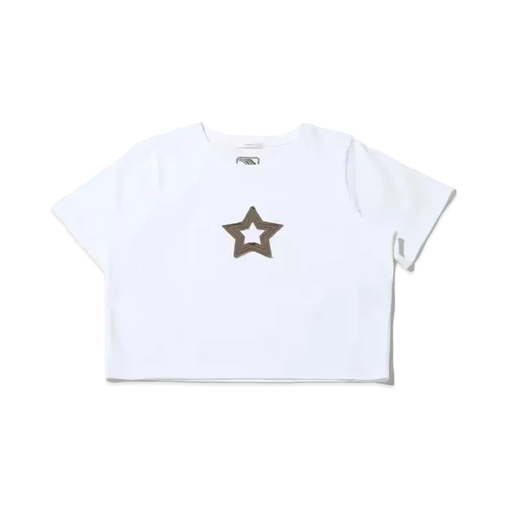 atmos pink Star Cropped T-Shirt "White"