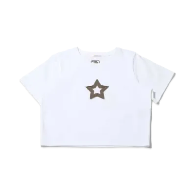atmos pink Star Cropped T-Shirt "White"