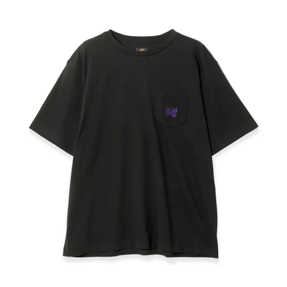 NEEDLES S/S Papillon EMB. Pocket T-Shirt Cotton Jersey "Black"