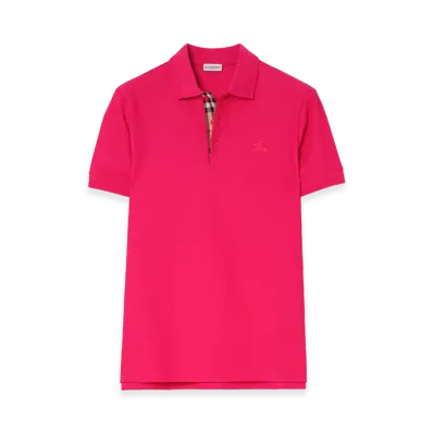 Burberry Cotton Polo Shirt "Jam Red"