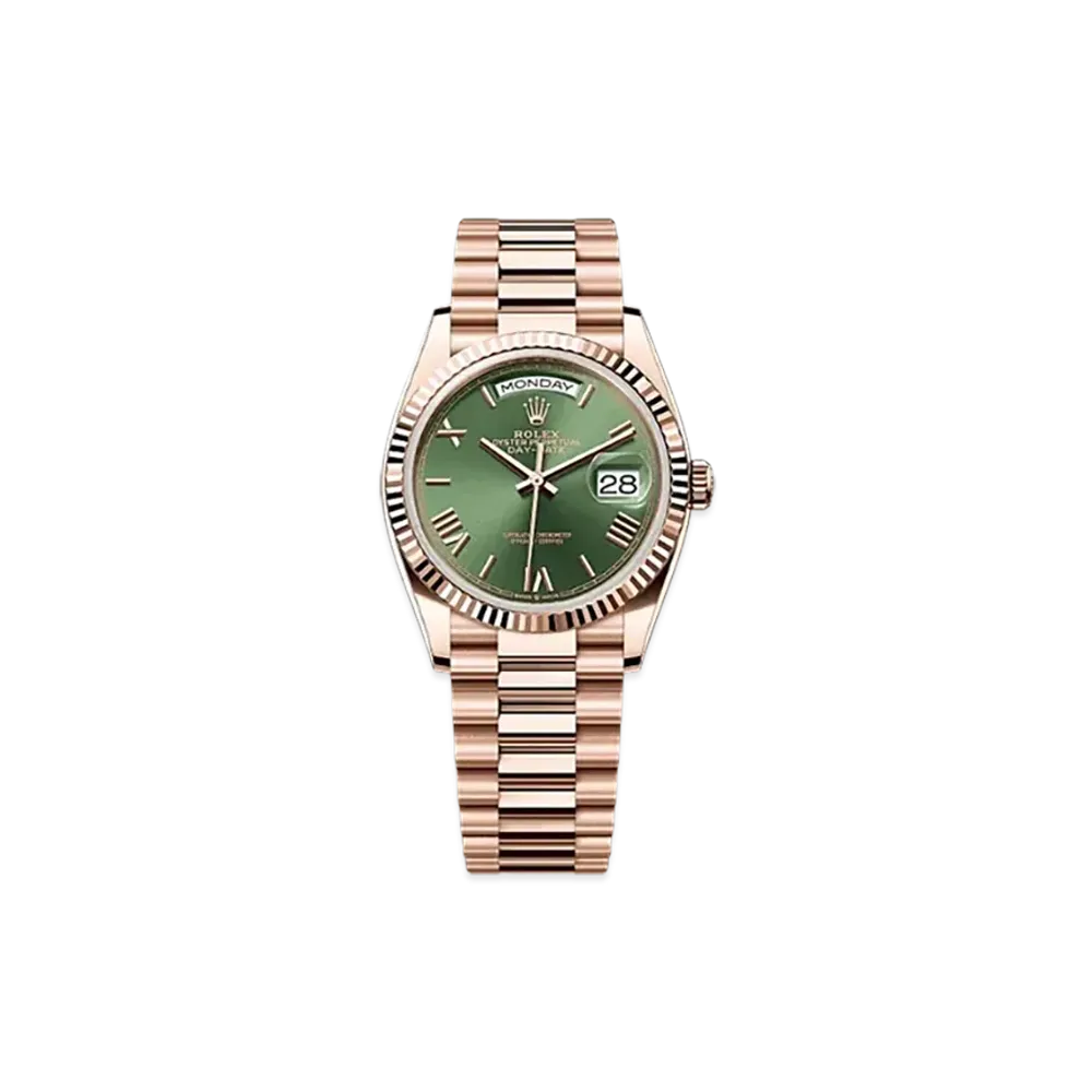 ROLEX Day-Date 36mm Everose Gold 128235 "Olive Green"