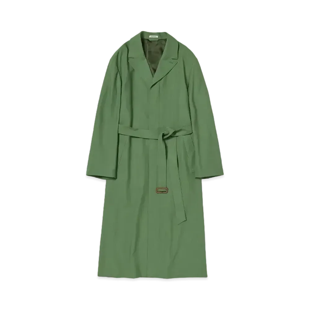 AURALEE Hard Twist Wool Twill Chesterfield Coat "Olive"