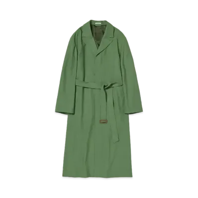 AURALEE Hard Twist Wool Twill Chesterfield Coat "Olive"