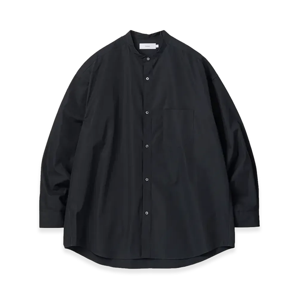 Graphpaper High Count Band Collar Round Cut Oversized Shirt "Black"