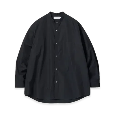 Graphpaper High Count Band Collar Round Cut Oversized Shirt "Black"
