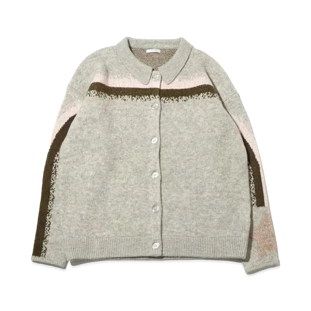 atmos pink Shooting Star Design Knit Cardigan "Gray"