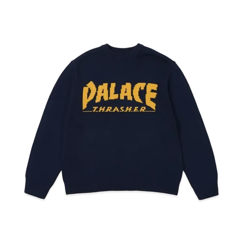 PALACE x THRASHER Sweatshirt "Navy"
