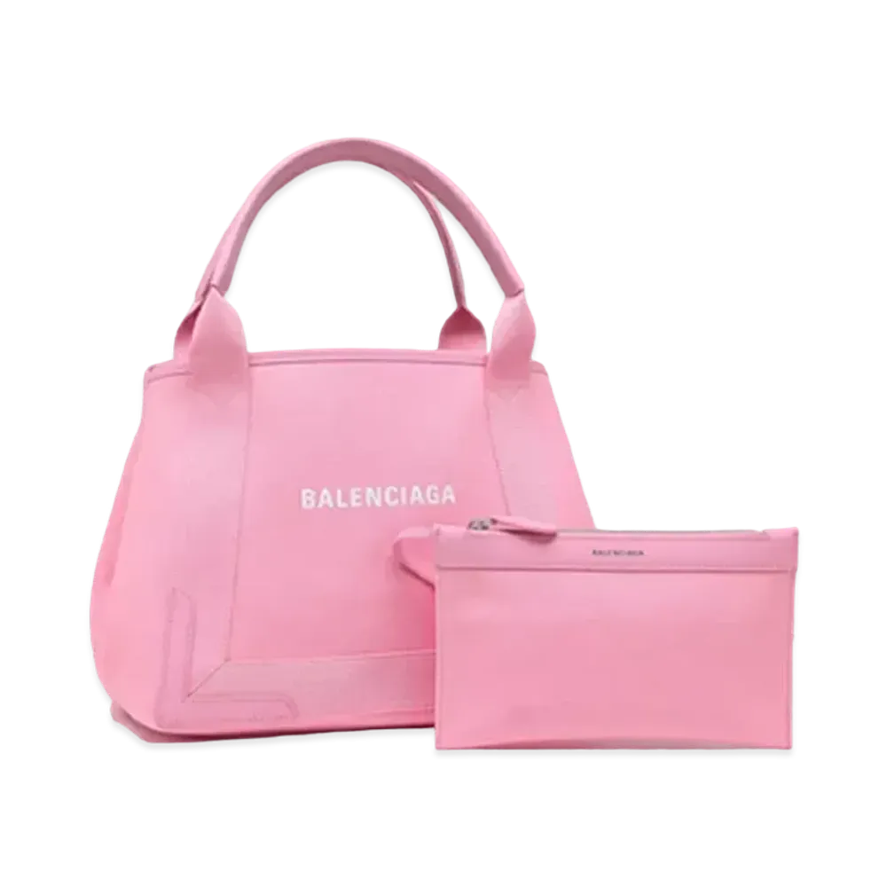 BALENCIAGA Navy Small Cabas "Rose Pink"