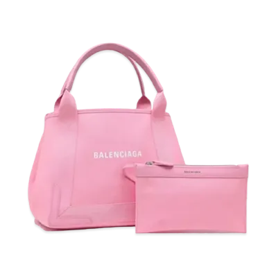 BALENCIAGA Navy Small Cabas "Rose Pink"