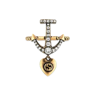 GUCCI Ring With Anchor And Heart