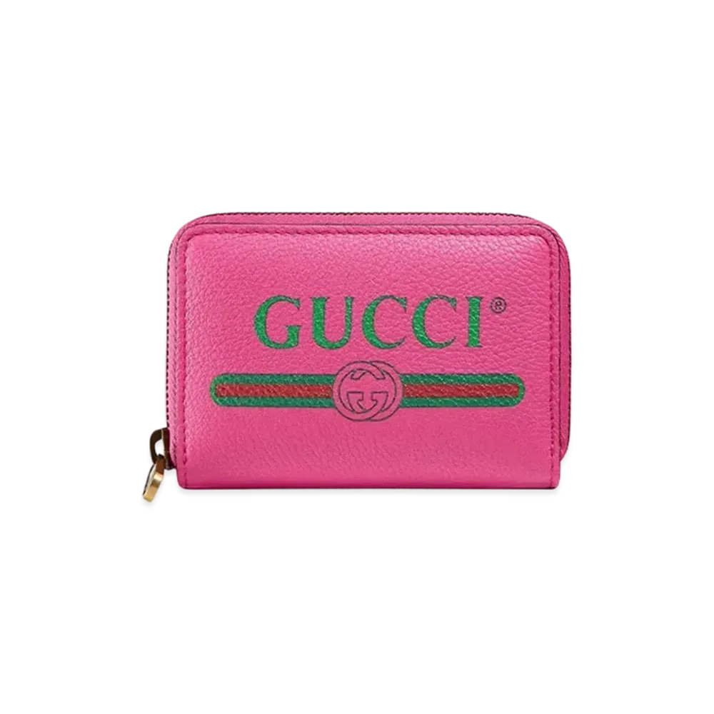 GUCCI Vintage Logo Print Card Case "Pink"