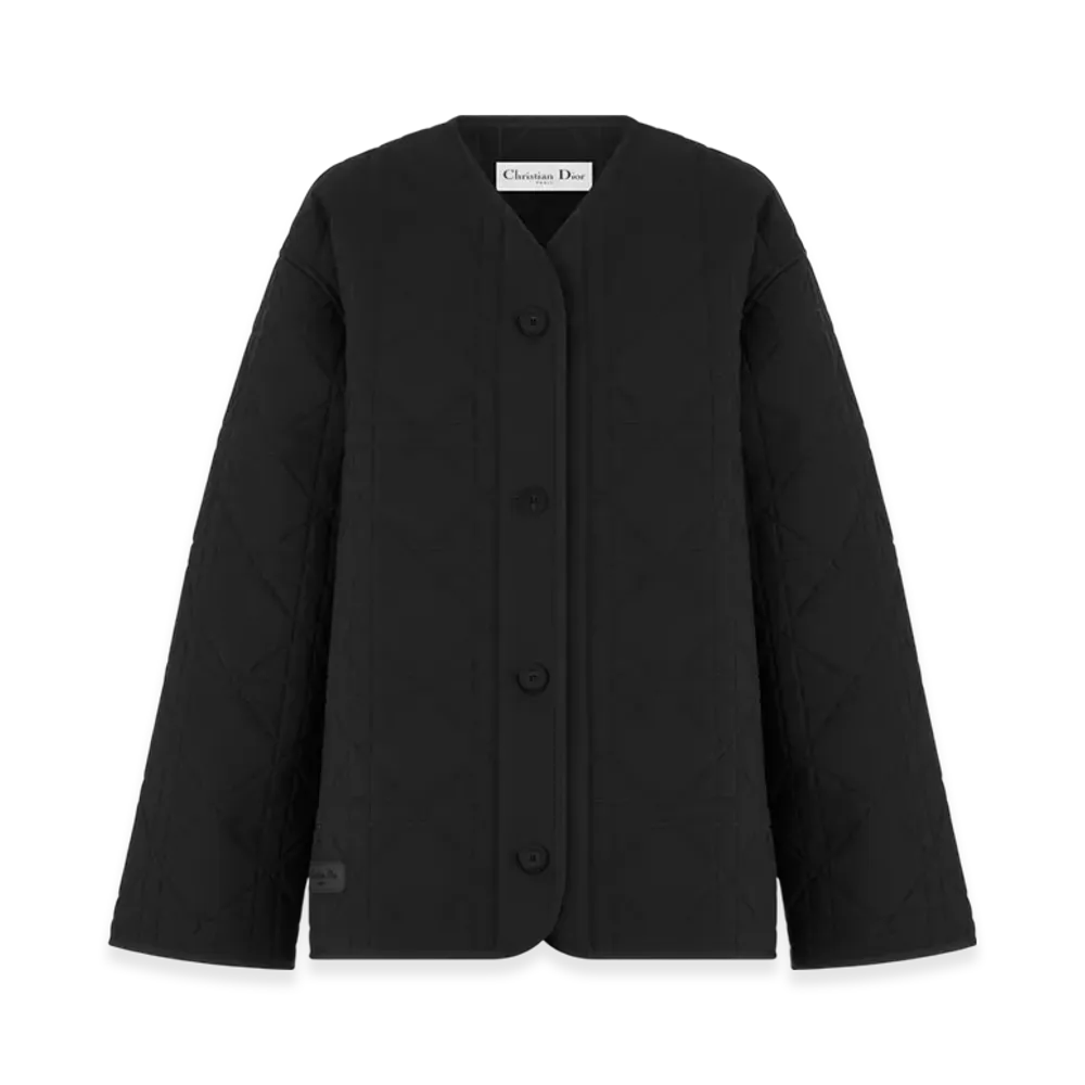 Dior Women's Quilted Technical Taffeta Macrocannage Blouson Jacket "Black"