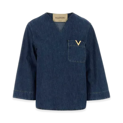Valentino Women's Denim Blouse "Blue"