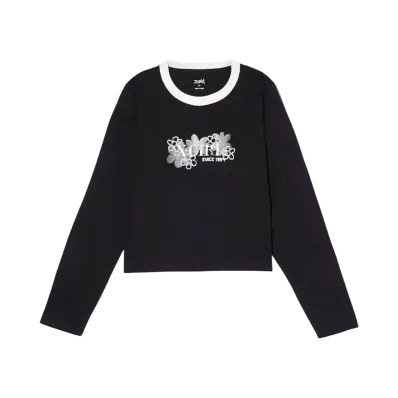 X-Girl Pixel Flower Logo Baby L/S Tee "Black"