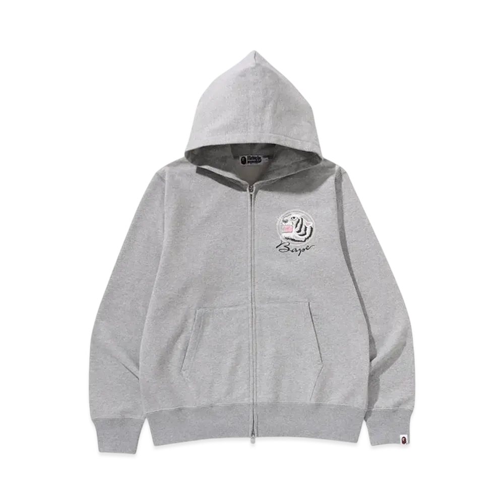 A BATHING APE Tiger Souvenir Zip Hoodie "Gray"