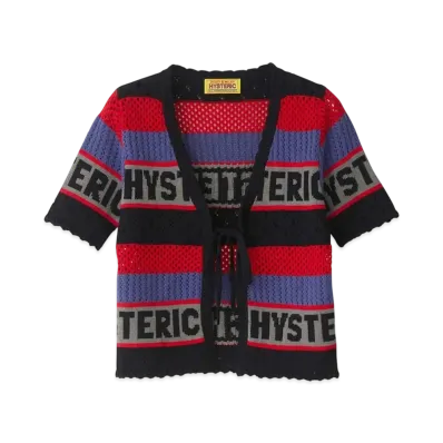 HYSTERIC GLAMOUR Logo Border Cardigan "Black"