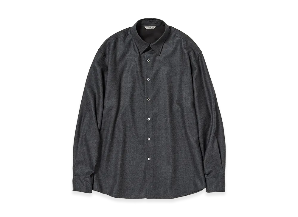 AURALEE Super Light Wool Shirt "Top Charcoal"