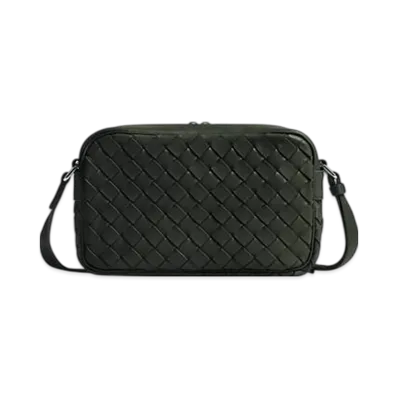 Bottega Veneta Small Intrecciato Camera Bag "Dark Green"