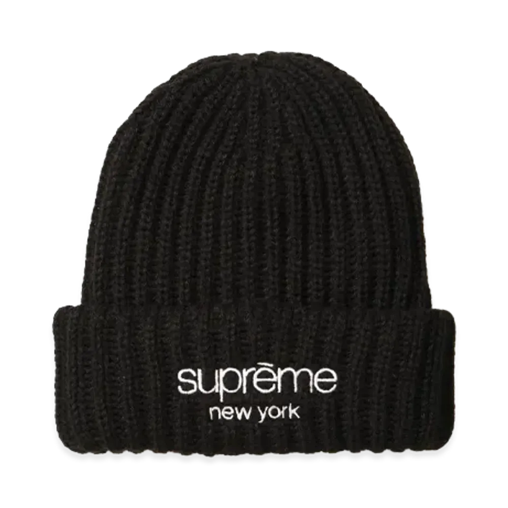 Supreme Chunky Rib Classic Logo Beanie (25FW) "Black"