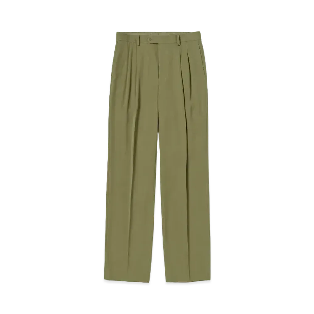 AURALEE Light Wool Max Gabardine Two-Tuck Slacks "Khaki"