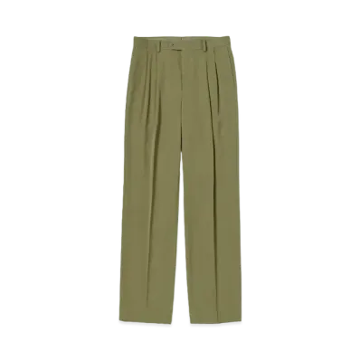 AURALEE Light Wool Max Gabardine Two-Tuck Slacks "Khaki"