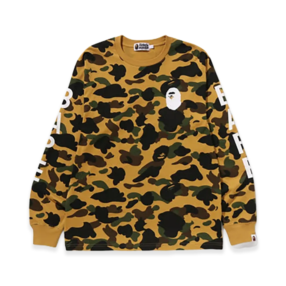 A BATHING APE 1ST Camo LS Tee "Yellow"