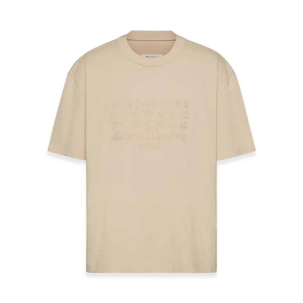 Maison Margiela Men's Embroidered Logo T-Shirt "Pink Beige"