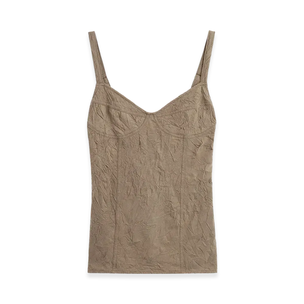OUR LEGACY Women's Cami Tank "Olive Crinkle Jersey"