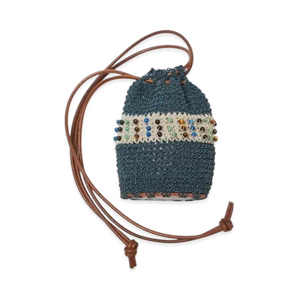 SUGARHILL Knitting Beads Bag Small "Mint Blue"