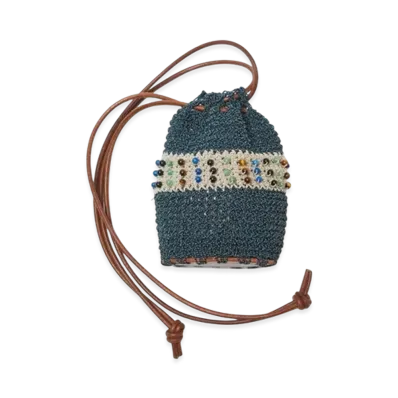 SUGARHILL Knitting Beads Bag Small "Mint Blue"