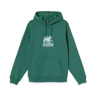 Stussy Lion Embroidered Hoodie "Dark Green"