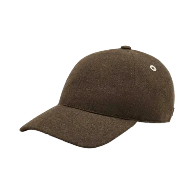 AMI PARIS Leather Patch Cap "Dark Coffee"